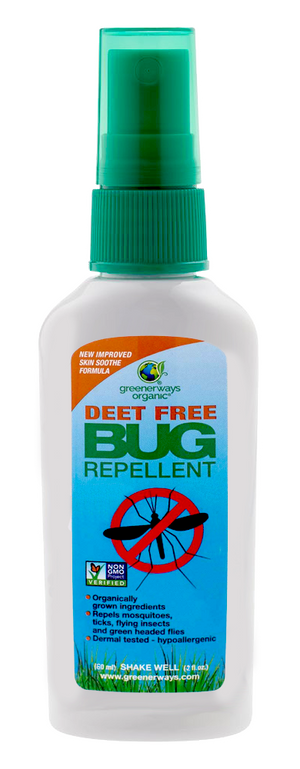 Greenerways Organic Natural Insect and Mosquito Repellent, Family Safe Bug Spray, DEET FREE, (2oz)