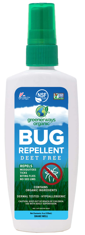 Greenerways Organic Insect Repellent, Natural and Family Safe Bug Spray, DEET FREE (4oz)