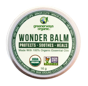 Greenerways Organic Wonder Balm, Made with 100% Organic Essential Oils, (16g) - greenerways